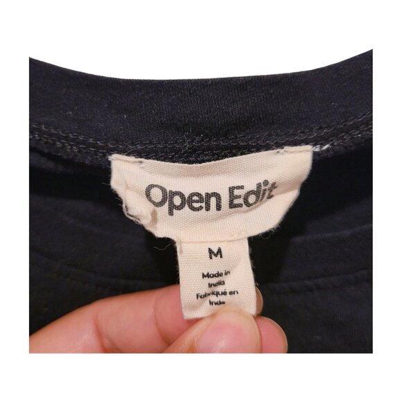 OPEN EDIT Ruched lace up cutout side crewneck long sleeve top m medium - Picture 5 of 5